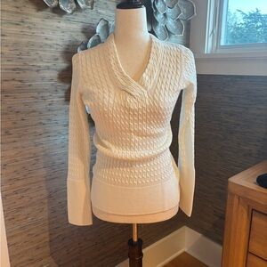 Elegant Cream Cable Knit Sweater
